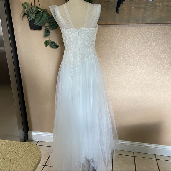 NWOT Lulus Blissfully Romantic White Tulle Off-the-Shoulder Maxi Dress - Picture 7 of 11